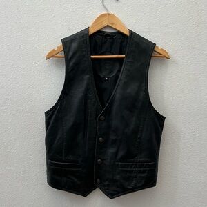 SHOSTONI black leather vintage 90s vest